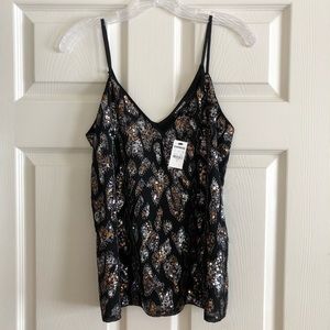 Express Sequin Beaded Tank Size S NWT